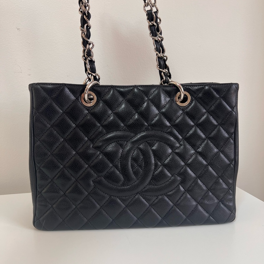 Chanel Black GST Quilted Leather Tote Bag